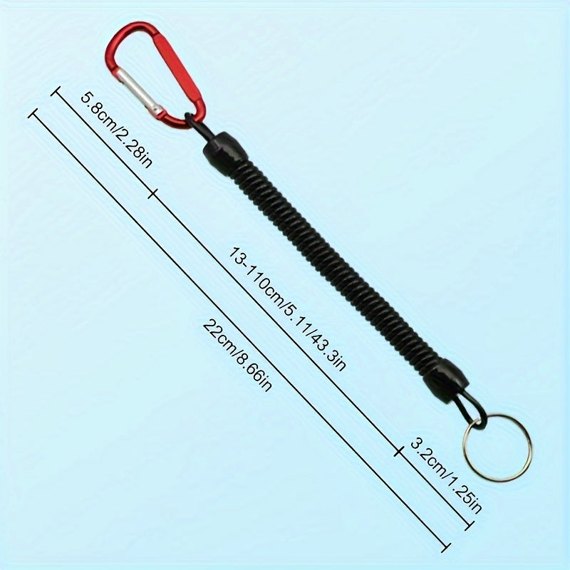 3pcs Anti-lost Retractable Keychain Spring Rope for Outdoor Camping Hiking