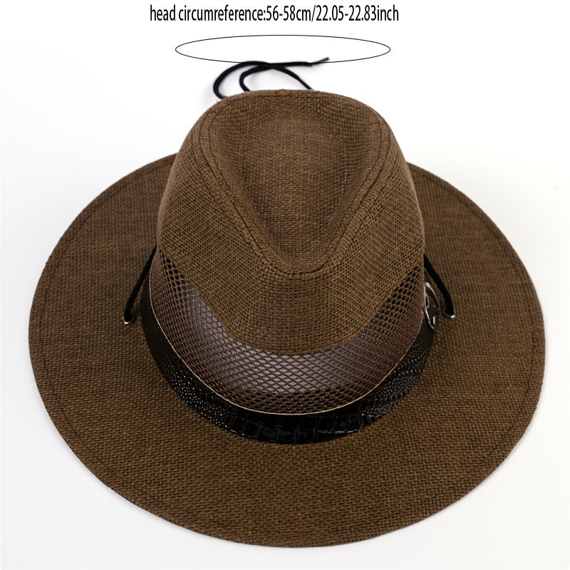 Men's Wide Brim Fedora Hat for Vacation
