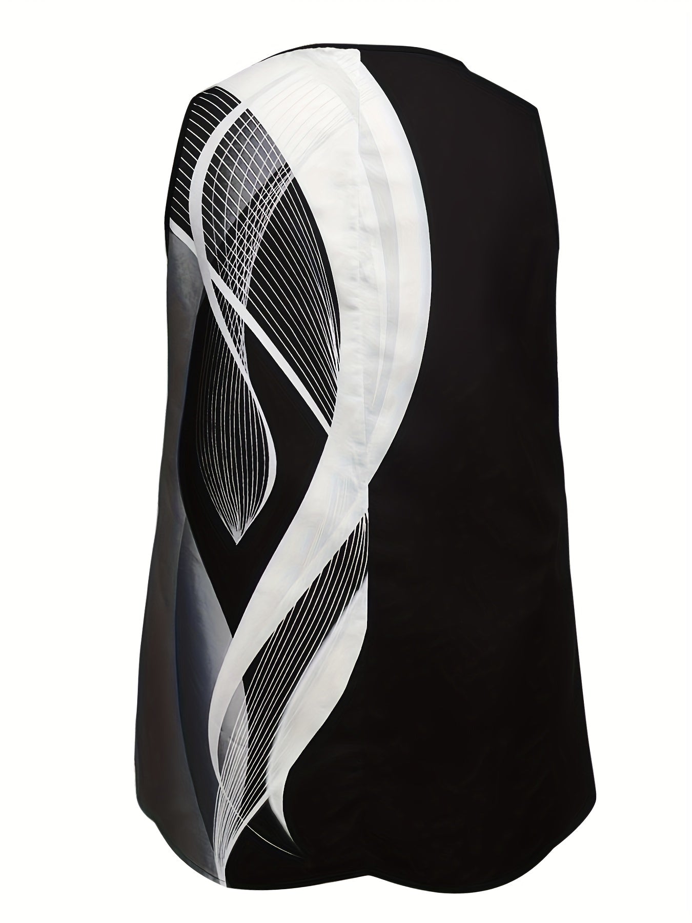  Colorblock Stripe Notched Neck Tank Top