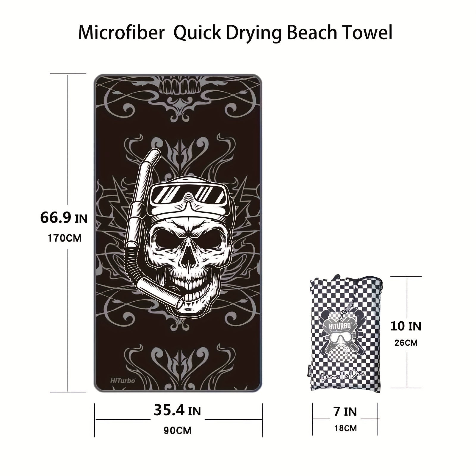 Turbo Microfiber Beach Towel Quick Drying Sand Proof Swim Towel