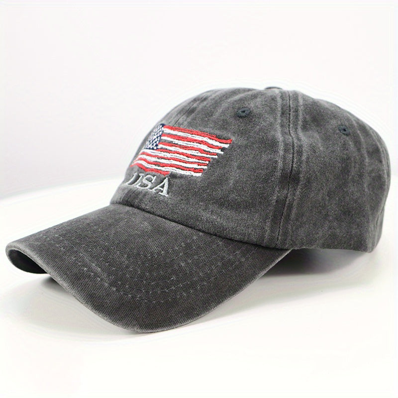 Men's American Flag Washed Baseball Cap Trucker Caps