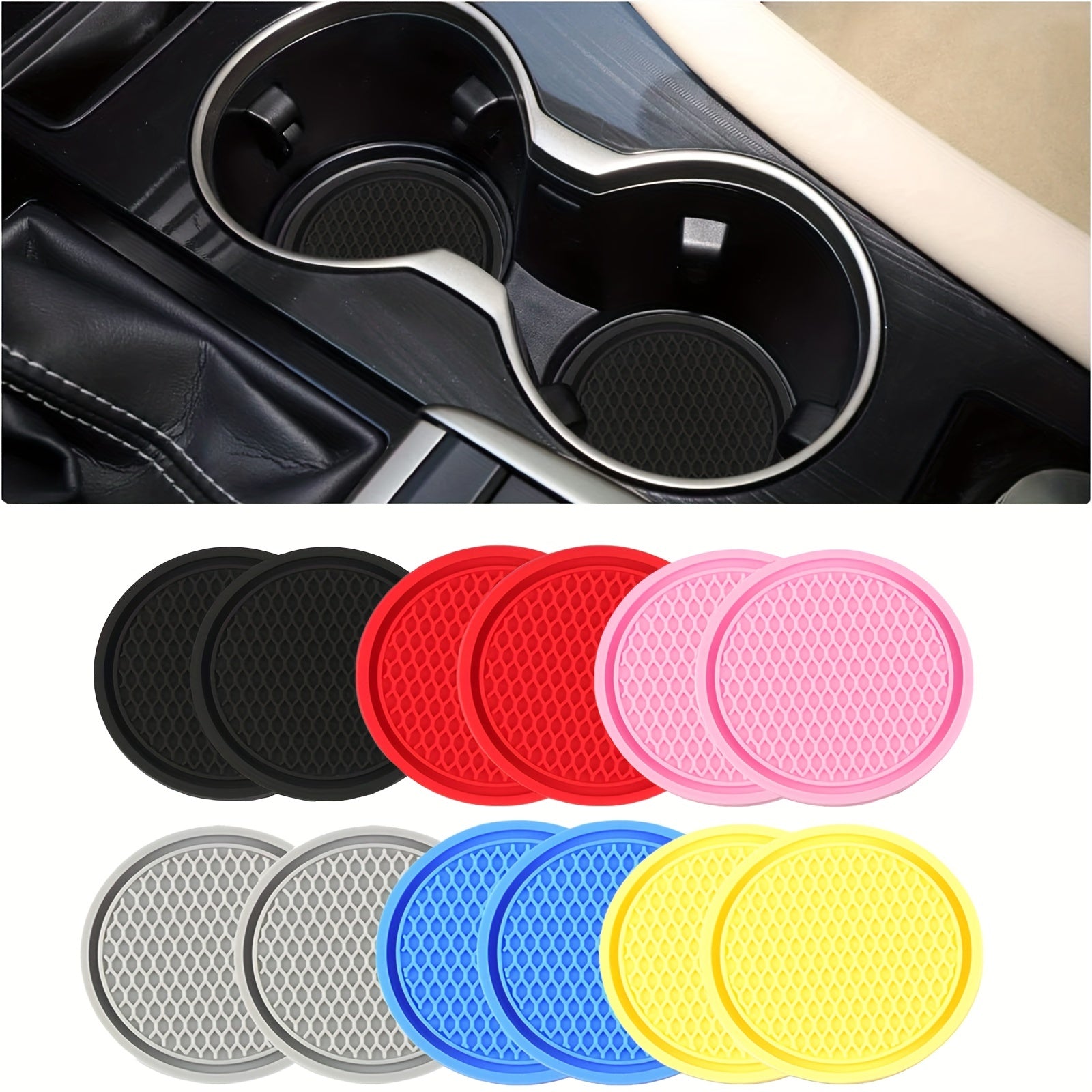 4pcs Car Cup Coaster Non Slip Cup Holders Car Interior Accessories