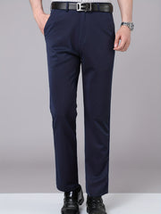 Men's Stretch Dress Pants Solid Color Business Wear Spring Fall