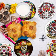 8pcs Mexican Skull Diamond Painting Holder DIY Halloween Skeleton Coaster
