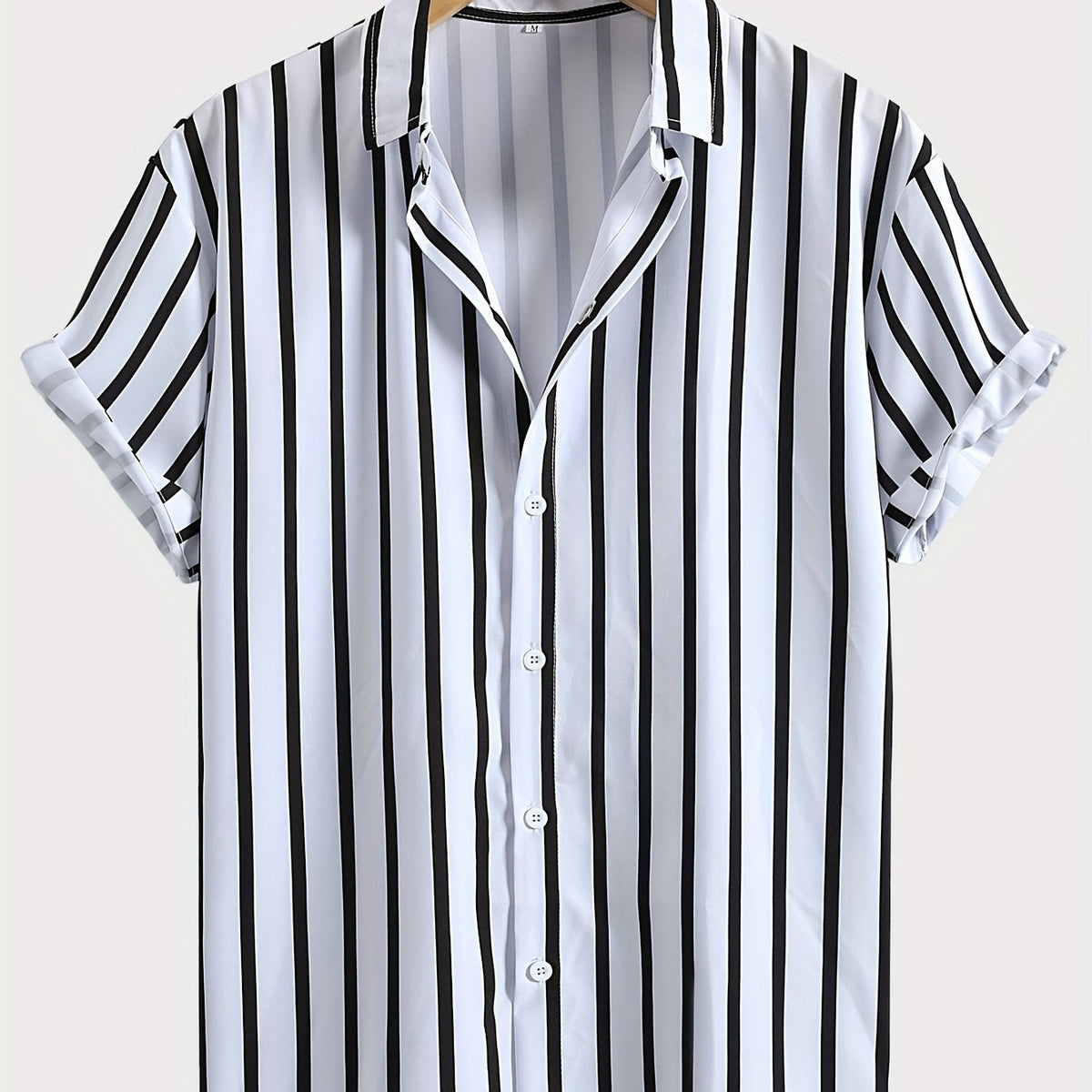Stripe Print Men's Casual Short Sleeve Shirt Summer Vacation Resort Tops