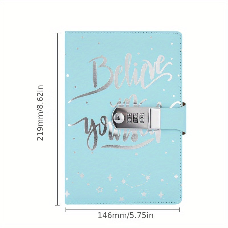 A5 Business Office PU Leather Lock Notebook