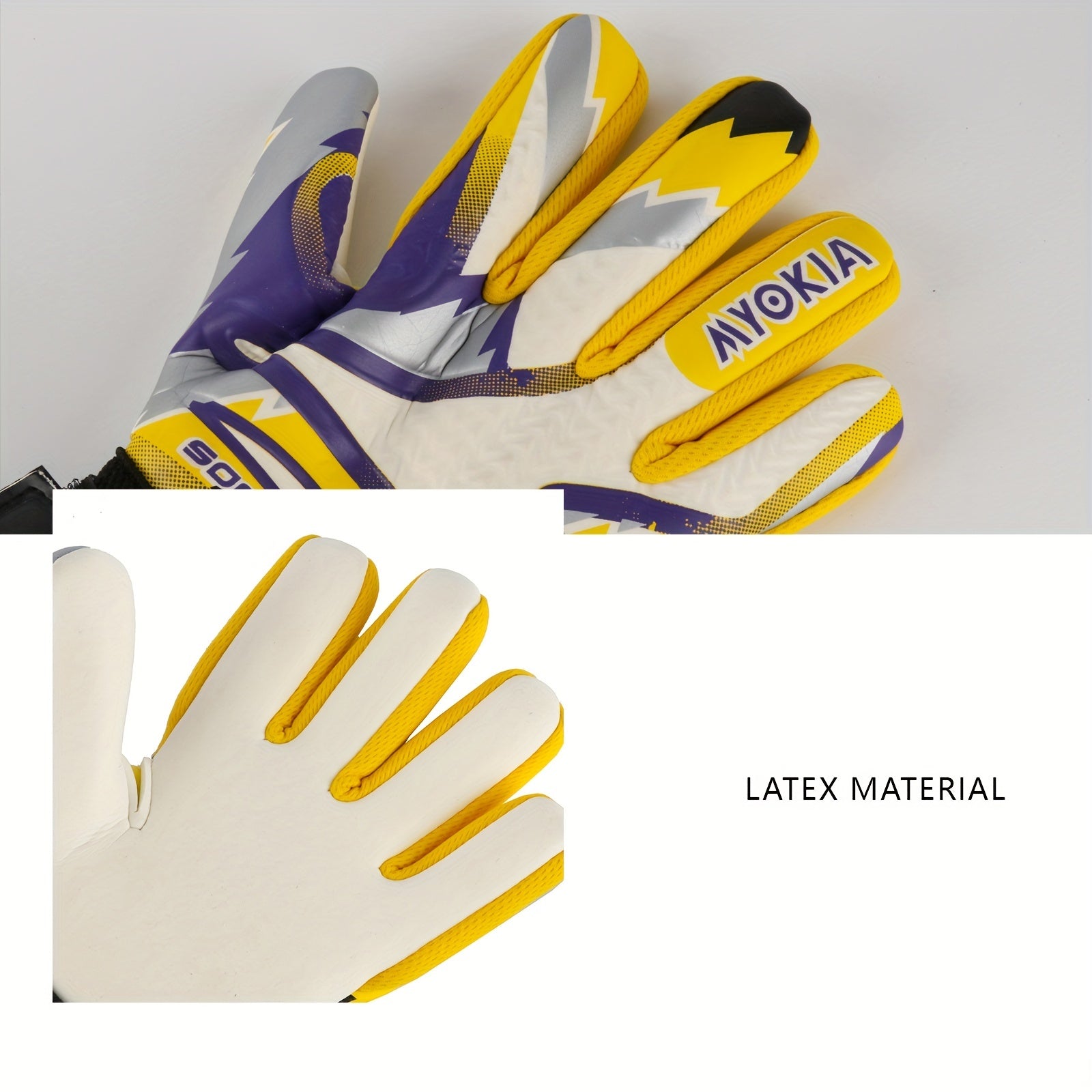 MYOKIA Goalie Gloves Latex Football Gloves Size 8 9 10
