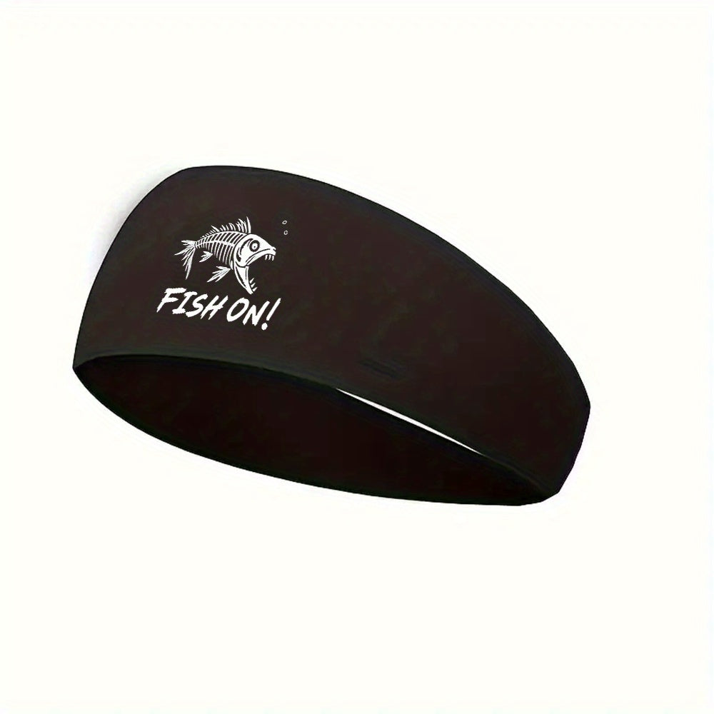 Men's Fish Skeleton Sports Headband Breathable Mesh for Fitness Workouts