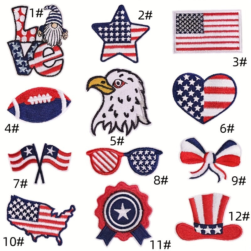 Men's Independence Flag Baseball Cloth Stickers