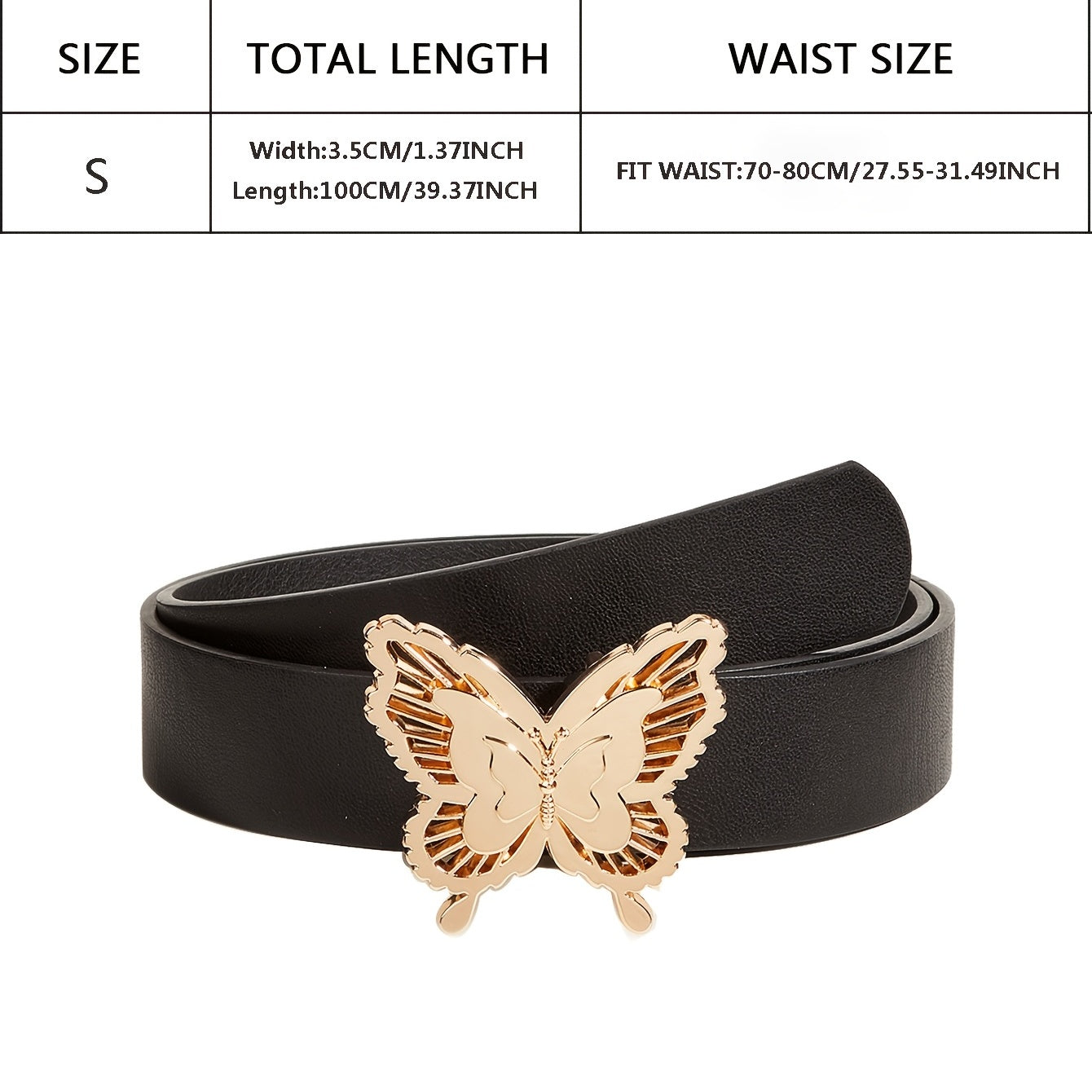 Lady Belt PU Leather Butterfly Buckle Decorative Waist Belts For Women