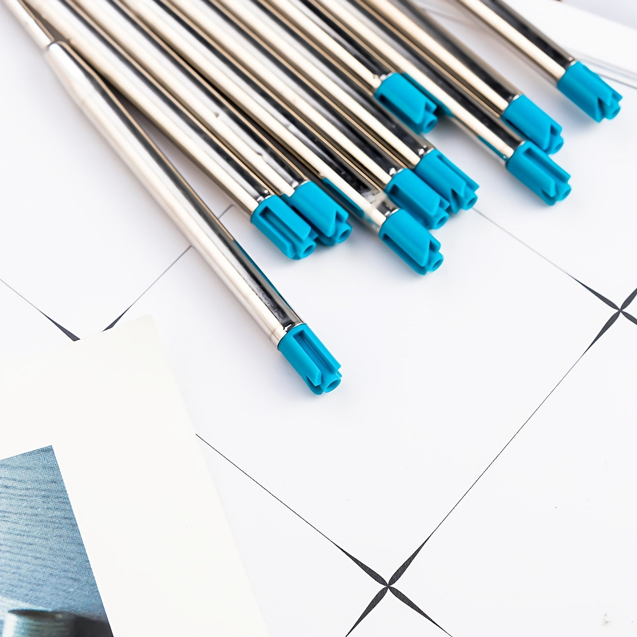 15pcs Smooth Ink 1.0mm Metal Ballpoint Pen Refill 424 Metal Refill