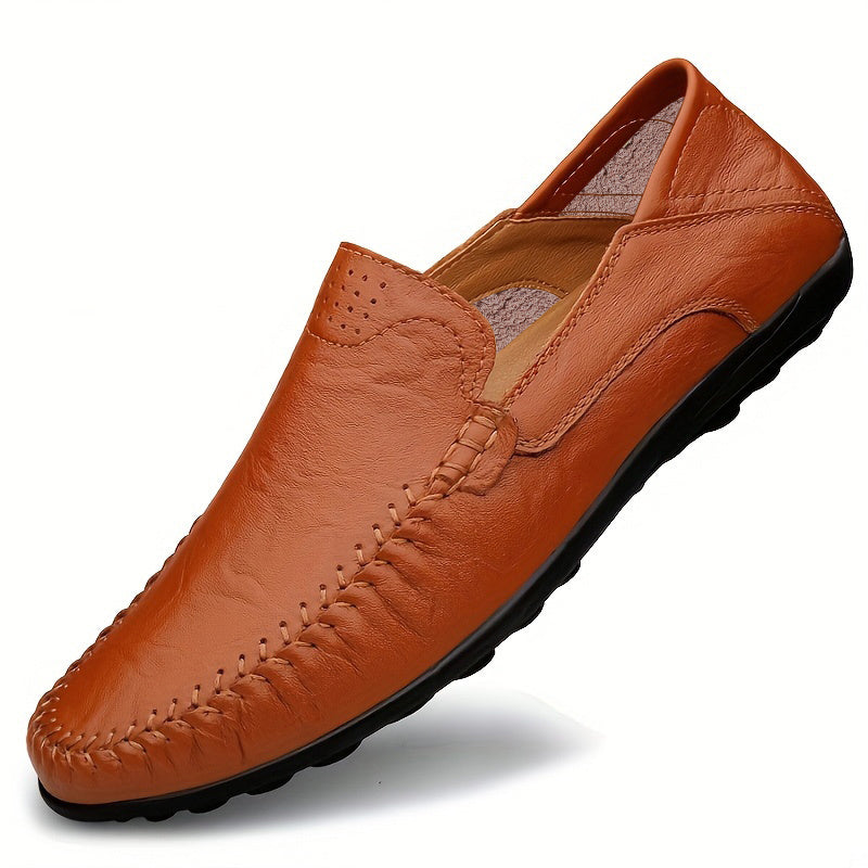 CLOHOO Men's Stitched Loafer Shoes Slip On Casual Shoes