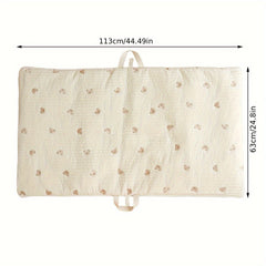 Kids' Embroidered Nap Mat Portable Foldable Soft Mattress for Travel Ivory
