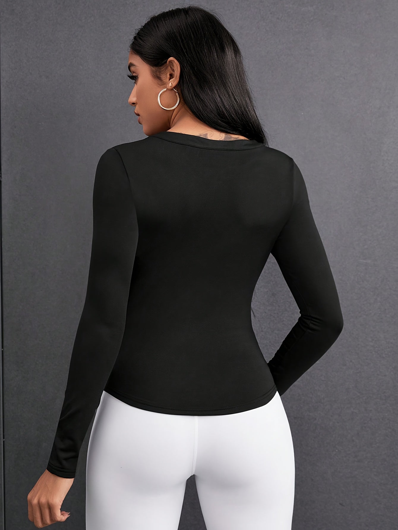 Women's Button Down Long Sleeved Casual T-Shirt