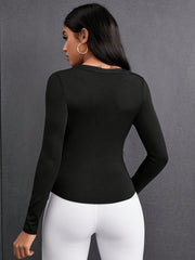 Women's Button Down Long Sleeved Casual T-Shirt