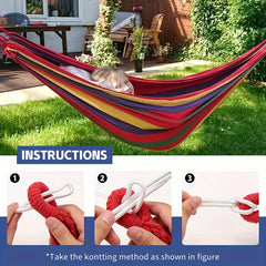 Portable Hammock with Strap & Carry Bag, Holds Up To 204.12KG