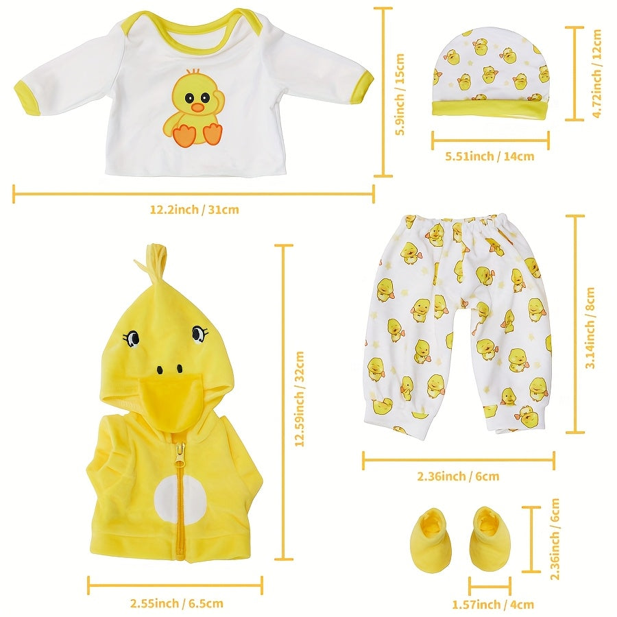 5pcs Yellow Duck Set for 17-18 inch Reborn Dolls and Girls