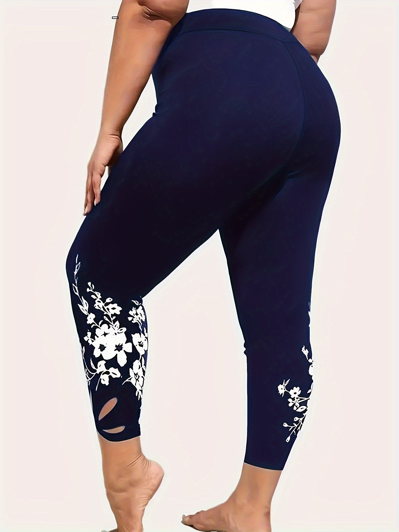  Floral Print Cut Out High Rise Leggings