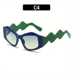 Y2K Irregular Sunglasses For Women Men Hiphop Block Glasses UV400
