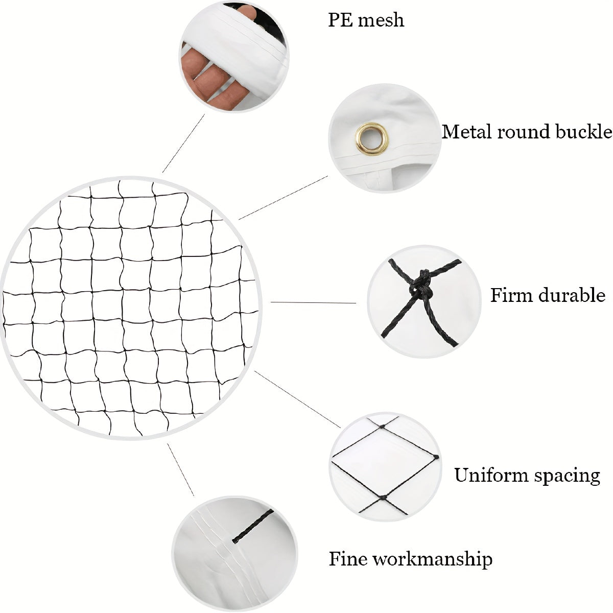 Foldable Volleyball Net Standard Size Indoor/Outdoor Use