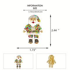 Santa Claus Glitter Glowing Brooch for Men