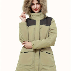Women's Contrast Winter Down Jacket Thick Warm Sports Puff Coat