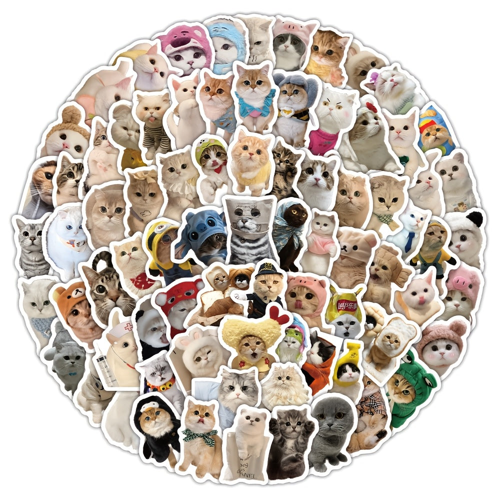 100pcs Kitten Sticker Pack for Laptops Phones Scrapbooks Water Bottles