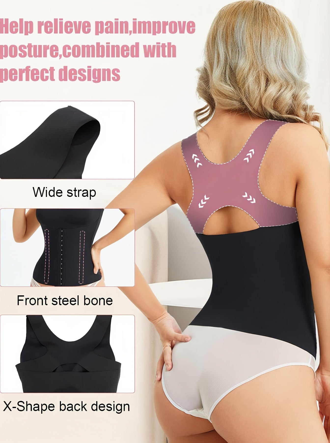4-in-1 Shapewear Bra Waist Trainer Corset Vest Tummy Control Body Shaper