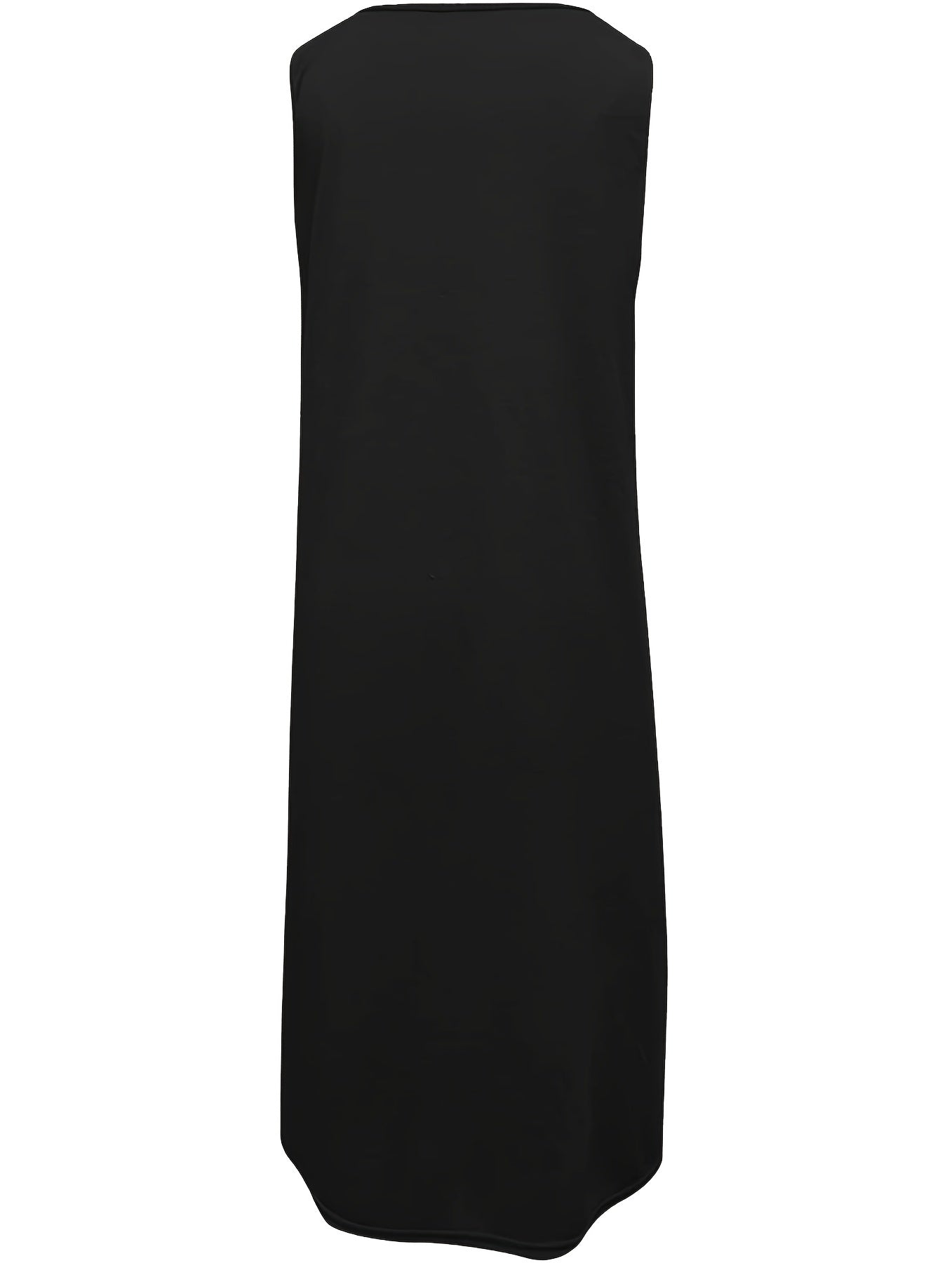  Casual Tank Dress Women's Plus Plain Round Neck Midi Dress