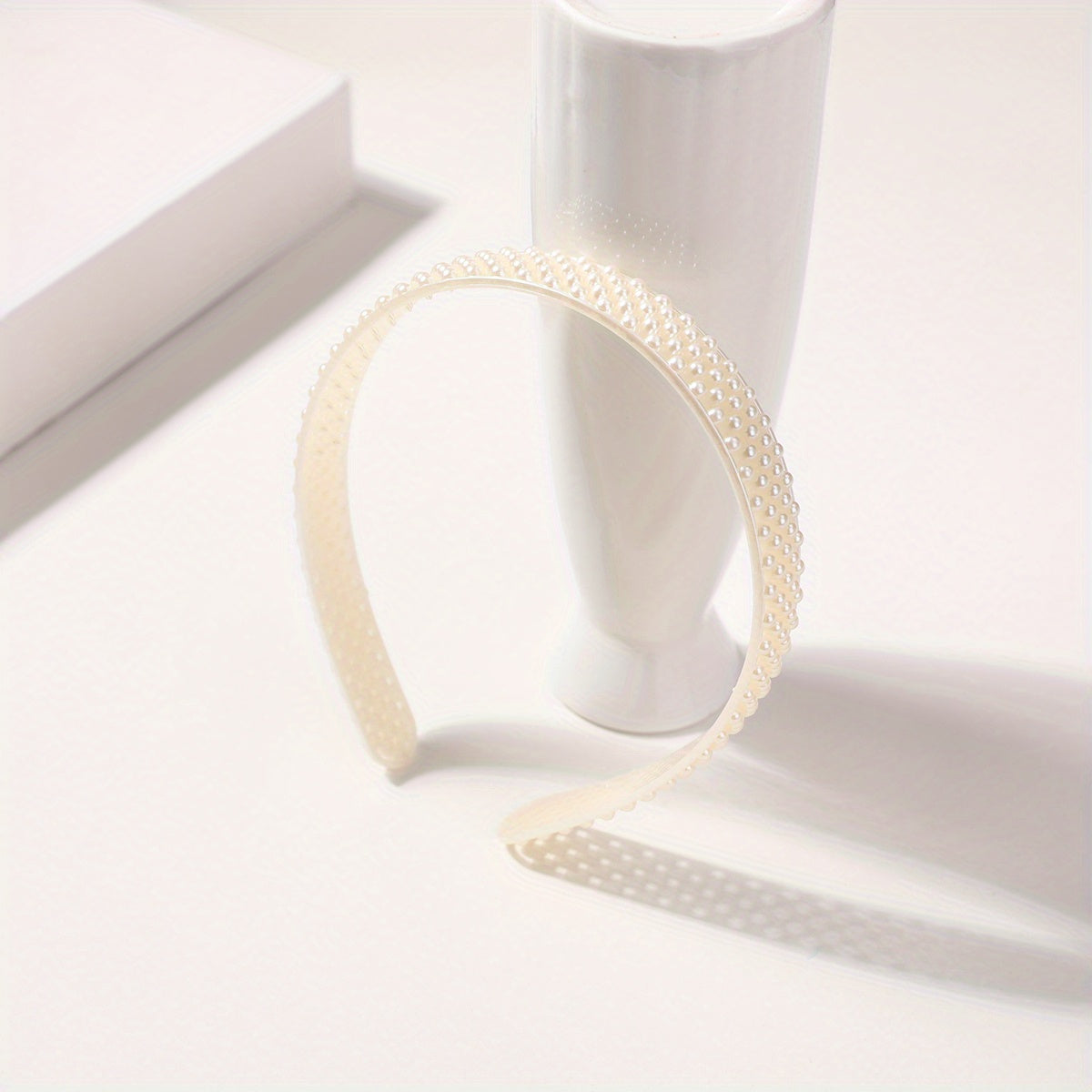 Faux Pearl Headband Wide Bridal Headdress Hair Band Wedding Party