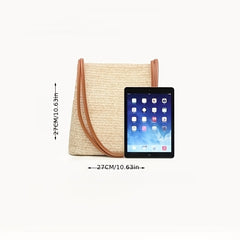Vintage Straw Woven Hobo Bag Bohemian Tote Beach Shoulder Handbag