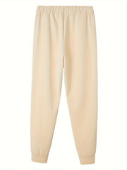  Leopard Print Fleece Joggers Elastic High Rise Pants