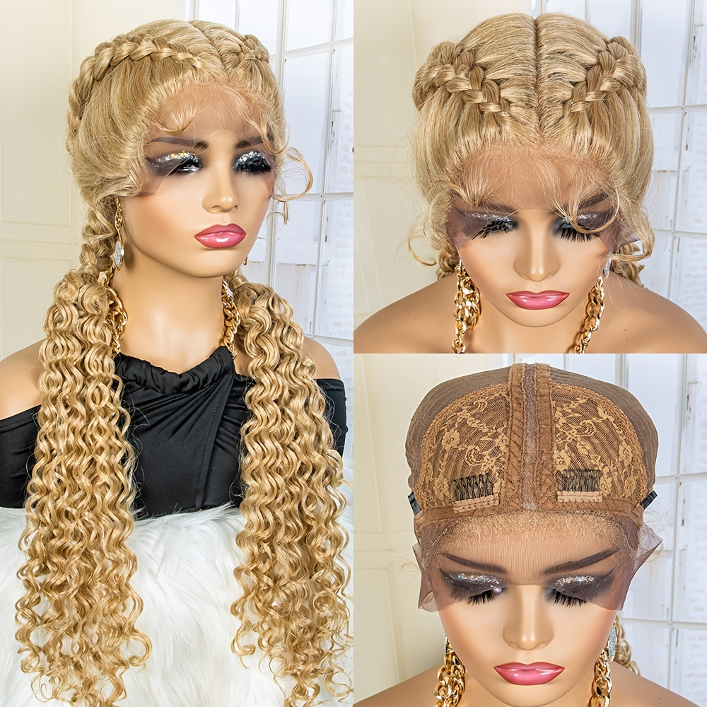12 Cm Dutch Braid Lace Front Wigs With Baby Hair