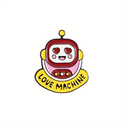 Alarm Clock Robot Phone Brooch Pin for Men
