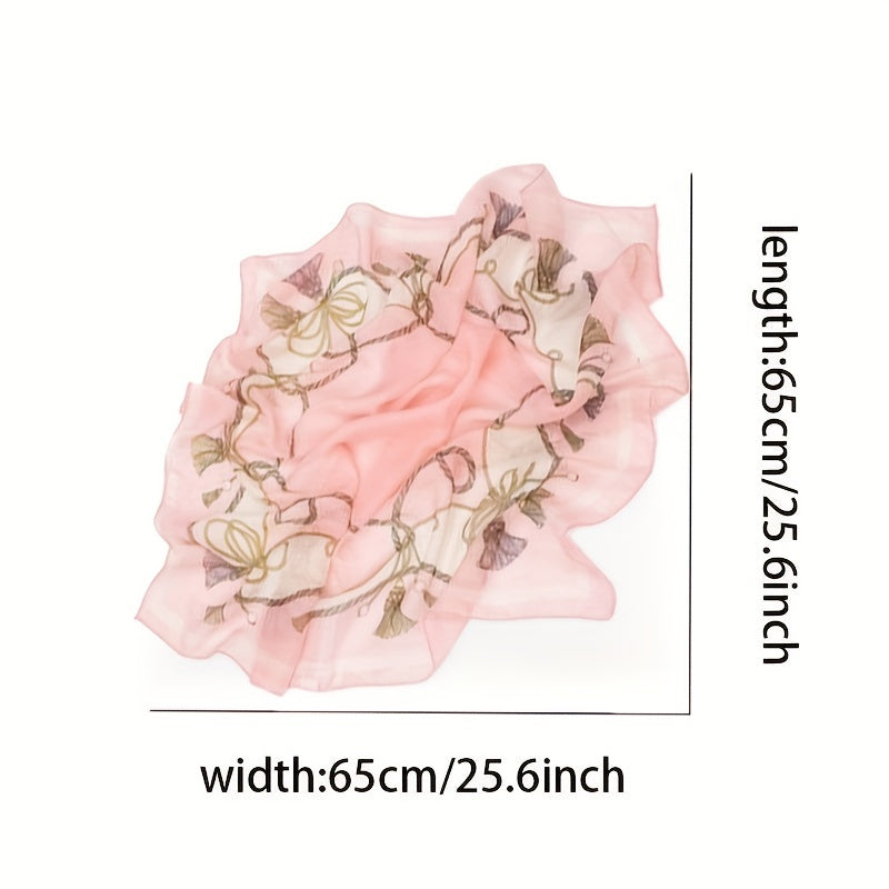 Chain Print Chiffon Neckerchief Scarf Bandana Head Wrap Hair Accessory