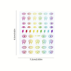 3D Evil Eye Nail Art Stickers Self Adhesive Decals for Manicure