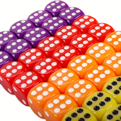 80pcs 16mm Colorful Dices With Flannelette Bag for Adults Games