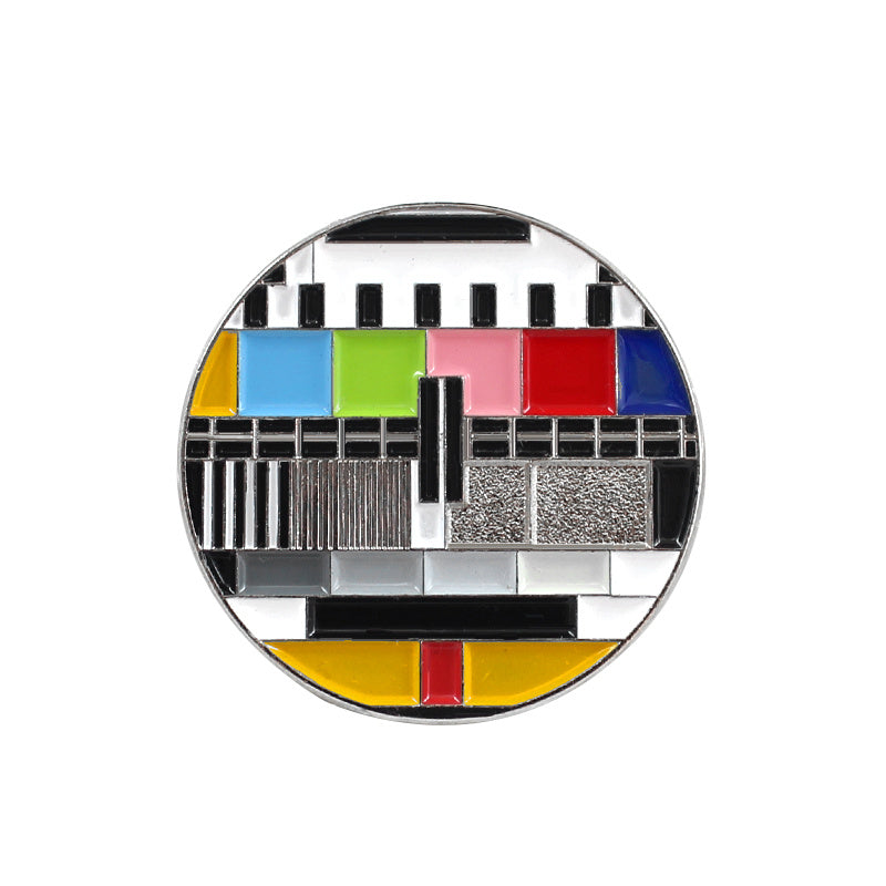 Retro TV No Signal Brooch Pin