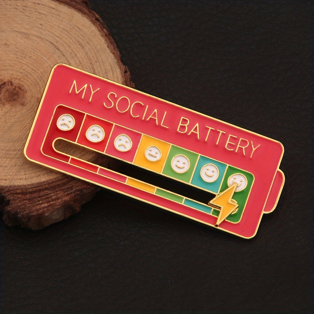 Funny Enamel Metal Badges Lapel Pin My Social Brooch Mood Expression