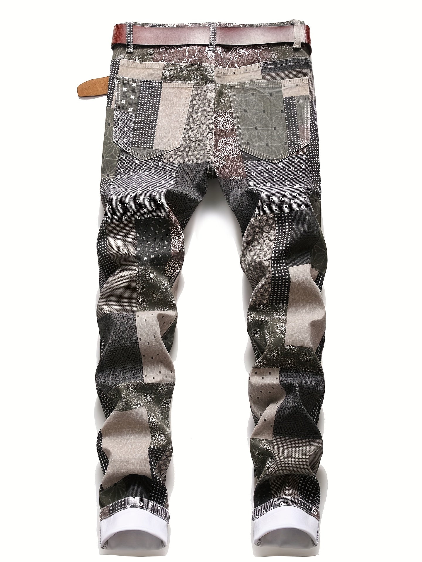 Boys Colorful Stitching Jeans Slim Fit Washed Denim Pants