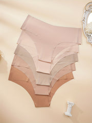 5pcs Solid Hipster Panties Seamless Skin-friendly Intimates Women's Lingerie