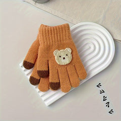 Winter Cartoon Bear Kids Gloves for Boys and Girls
