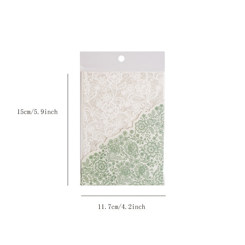 6-Piece Retro DIY Decor Sticker Set with Lace & Love Song Designs