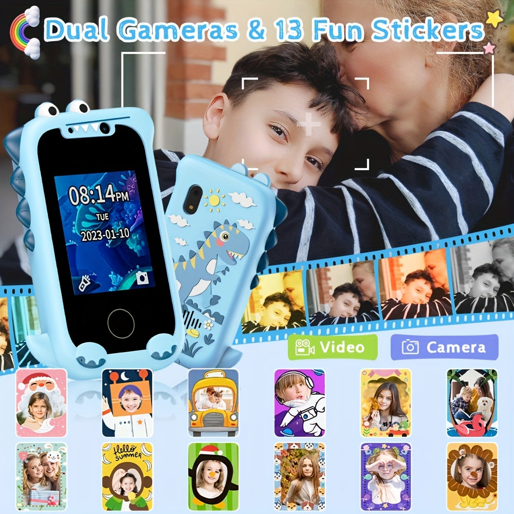 RIVGOT Dinosaur Smartphone Toy Touch Screen Camera Fun Learning