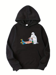 2pcs Pattern Print Boys Casual Pullover Hooded Sweatshirt