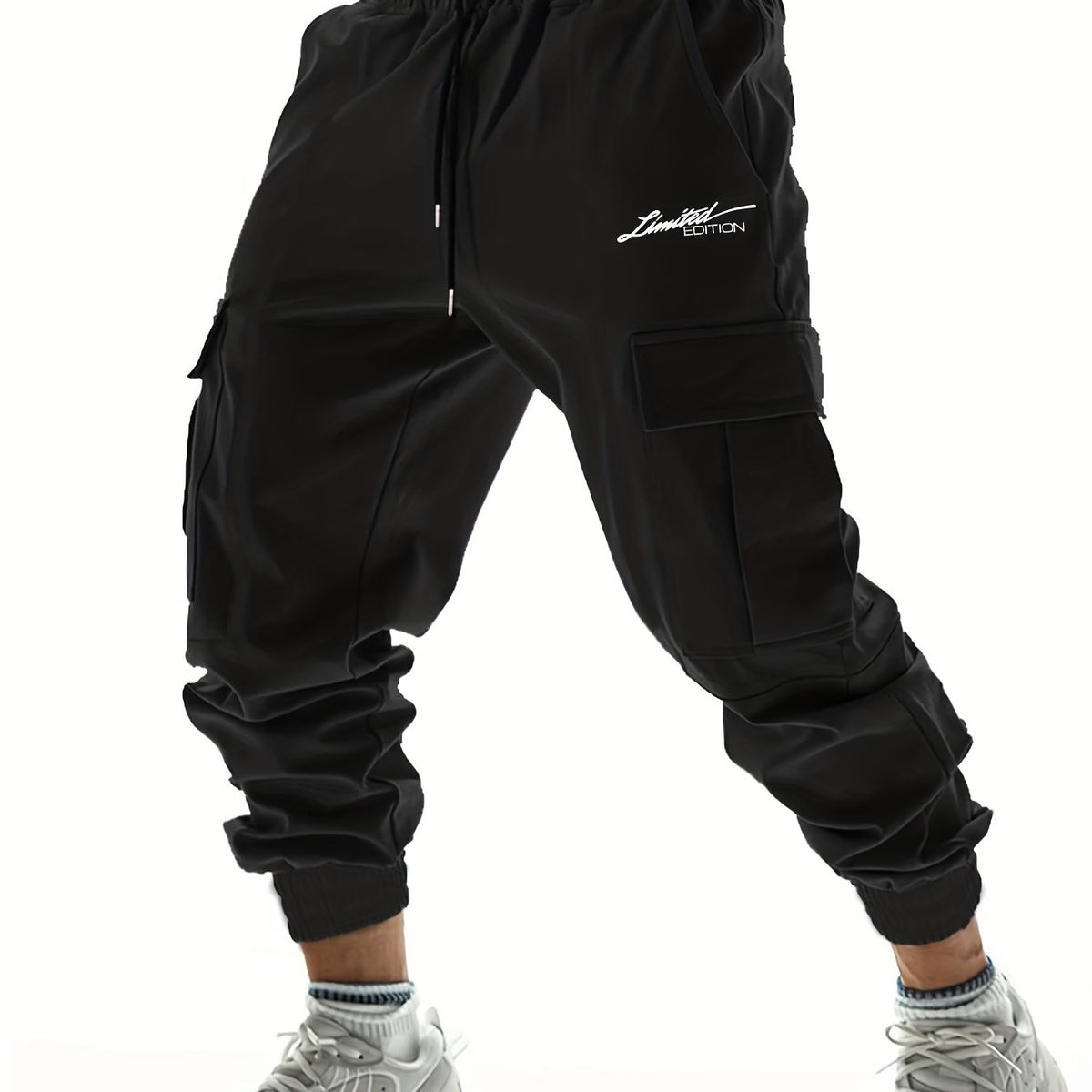 Casual Drawstring Cargo Pants Men's Joggers for Outdoor