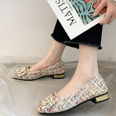 Women's Pointed Toe Loafer Shoes Lightweight Knit Slip On