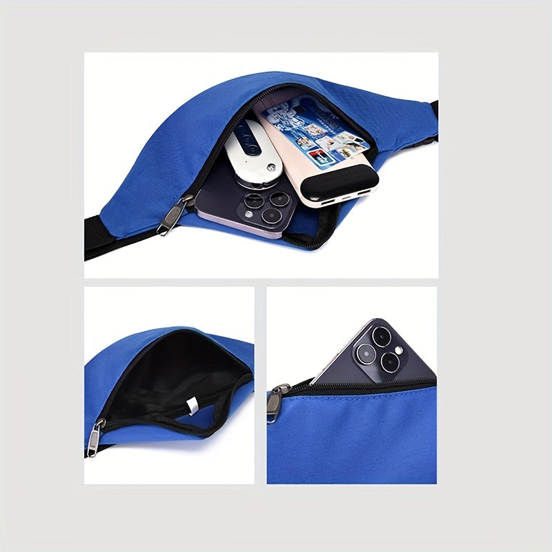Lightweight Zipper Waist Bag Dacron Textured Fanny Pack