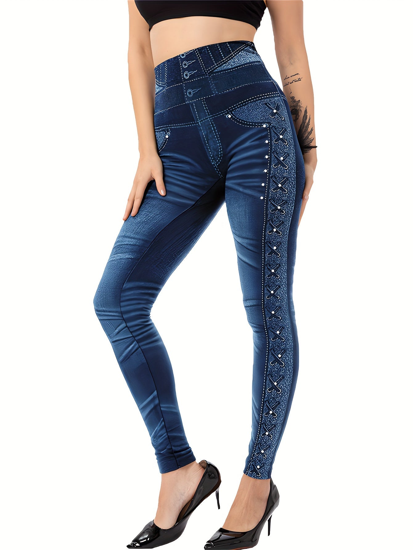 6pc Random Print Yoga Pants Stretch Running Fitness Leggings