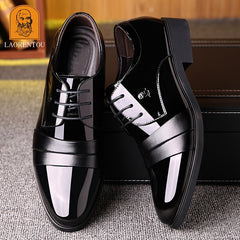 LAORENTOU Men's Leather Pointed Toe Oxford Derby Style Dress Shoes